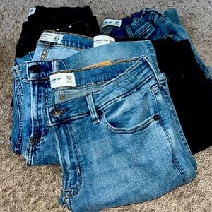 5 pair of Abercrombie & Fitch Jeans size 15/16 black ., blue jeans